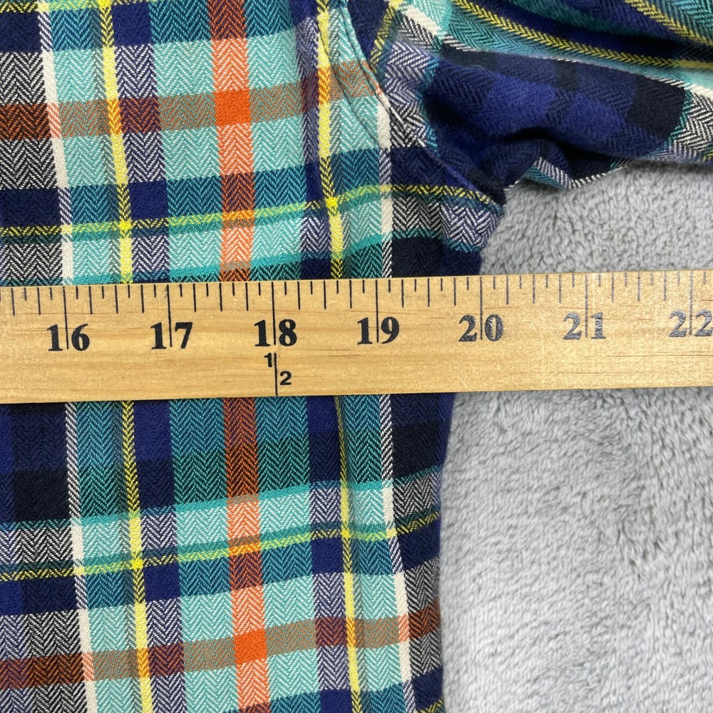 J.Crew Button Down Shirt Mens S Blue Plaid Sporting Goods Flannel Y2K Vintage - Picture 8 of 11